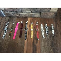 GROUP OF 10 NEW WATCHES-STRAP/BRACELET STYLES *need new watch batteries