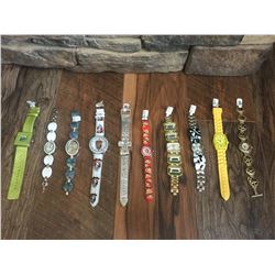 GROUP OF 10 NEW WATCHES-STRAP/BRACELET STYLES *need new watch batteries