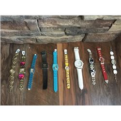 GROUP OF 10 NEW WATCHES-STRAP/BRACELET STYLES *need new watch batteries