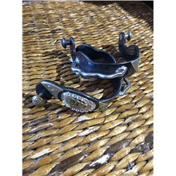 BUMPER SPURS***BOTH ARE LEFT LEG SPUR!! COULD USE FOR DECOR? FOR TACK ROOM? SET IS A MISMATCH!***