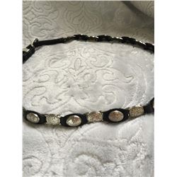 LEATHER HAT BAND/SILVER BUCKLE