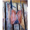 Image 1 : UNIQUE ONE OF A KIND!! WESTERN LEATHER BOOT PURSE/LEATHER STRAP/APPROX 9"X6"