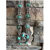 Image 1 : WESTERN TURQUOISE SQUASH BLOSSOM NECKLACE/13"LONG