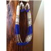 Image 1 : CREAM/BRONZE/ROYAL BLUE BEADED MULTI STRAND NECKLACE AND MATCHING EARRINGS