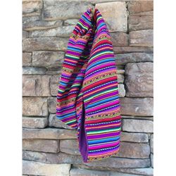 BRIGHT PINK NAVAHO DESIGN INFINITY SCARF/SUPER SOFT FLEECE BACKING