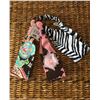 Image 1 : GROUP OF THREE HEADBANDS/ZEBRA, PINK COW PRINT,BLUE PAISLEY PRINTS/STRETCH BACK BAND