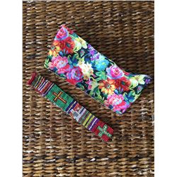 GROUP OF 2/FLORAL STRETCH HEAD BAND/MULTI COLOR GREEN HEAD/HAT BAND