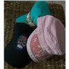Image 1 : GROUP OF 3 HATS/TURQ BEADED CADET HAT,BLACK SUGAR SKULL BASEBALL CAP,PINK HAIR ON HIDE BHW CADET HAT