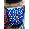 Image 1 : ROYAL BLUE/WHITE POLKA DOT MESSENGER PURSE-ADJUSJTABLE STRAP