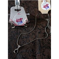 CLEAR STONE ENGLISH STIRRUP NECKLACE AND EARRINGS/NICKEL FREE