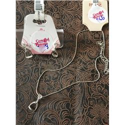 CLEAR STONE ENGLISH STIRRUP NECKLACE AND EARRINGS/NICKEL FREE