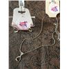 Image 1 : CLEAR STONE ENGLISH STIRRUP NECKLACE AND EARRINGS/NICKEL FREE