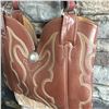 Image 2 : CUSTOM LEATHER COWBOY BOOT PURSE, DOUBLE STRAPS, ONE OF A KIND