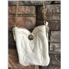 Image 1 : WHITE LEATHER CUSTOM COWBOY BOOT PURSE , SINGLE GOLD CHAIN STRAP, ONE OF A KIND