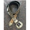 Image 1 : BROWN LEATHER HAIR ON HIDE BELT/WESTRN BUCKLE/46" END TO END/ONE OF A KIND