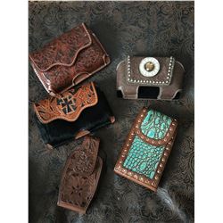 CELL PHONE CASES /4- MEASURE APPROX 3.5"X5"1-FLIP PHONE CASE