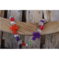 SISSY & ME CHUNKY ORANGE, PURPLE,GREEN,RED STONE CHUNKY NECLACE/9"