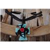Image 1 : SISSY & ME BLACK BEADED NECLACE WITH CROSS PENDAT/BRONC RED ROSE /8"-11" TO END OF PENDANT