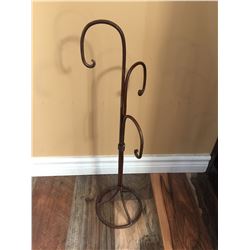 ANTIQUE BROWN METAL DISPLAY STAND 26"TALL