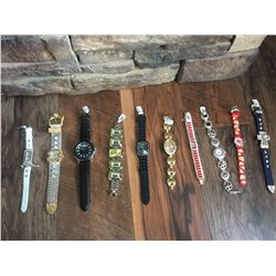 GROUP OF 10 NEW WATCHES-STRAP/BRACELET STYLES *need new watch batteries