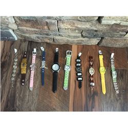 GROUP OF 10 NEW WATCHES-STRAP/BRACELET STYLES *need new watch batteries