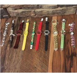 GROUP OF 10 NEW WATCHES-STRAP/BRACELET STYLES *need new watch batteries