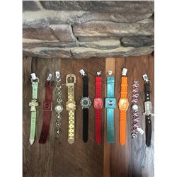 GROUP OF 10 NEW WATCHES-STRAP/BRACELET STYLES *need new watch batteries