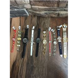 GROUP OF 10 NEW WATCHES-STRAP/BRACELET STYLES *need new watch batteries