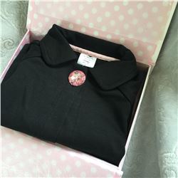 BLACK/3T/ GIRLS two piece set/Cardigan has a crystal button at top Matching leggings have a lace tri