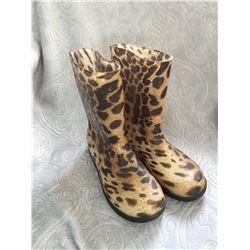 CHILDRENS LEOPARD PRINT RUBBER BOOT /EUR size29