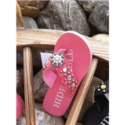 Pink brindle on strap/Small fits sizes 5-6