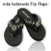 Image 1 : KIDS/Black hide with spur rowel concho in middle/Crystals and studs throughout strap / rubber sole /