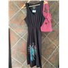 Image 1 : BLACK TANK TOP DRESS/TURQUOISE CROSS DESIGN ON BOTTOM/SIZE XL/ COWGIRL FINESSE FINESSE TOTE BAG