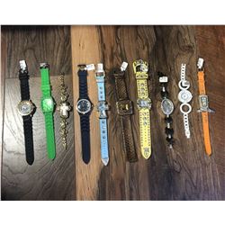 GROUP OF 10 NEW WATCHES-STRAP/BRACELET STYLES *need new watch batteries