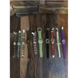 GROUP OF 10 NEW WATCHES-STRAP/BRACELET STYLES *need new watch batteries