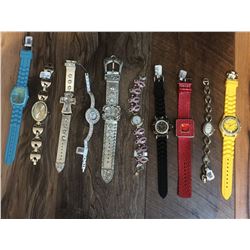 GROUP OF 10 NEW WATCHES-STRAP/BRACELET STYLES *need new watch batteries