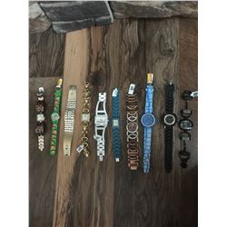 GROUP OF 10 NEW WATCHES-STRAP/BRACELET STYLES *need new watch batteries