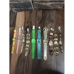 GROUP OF 10 NEW WATCHES-STRAP/BRACELET STYLES *need new watch batteries