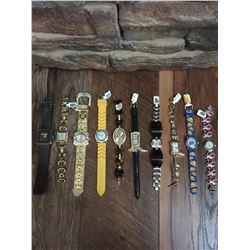GROUP OF 10 NEW WATCHES-STRAP/BRACELET STYLES *need new watch batteries