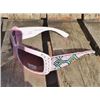 Image 1 : Pink Montana West sunglasses with pink and turquoise beading accent on arm and clear bling accent on