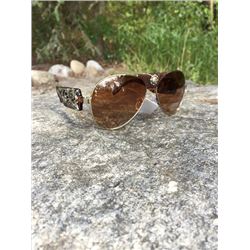 MONTANA WEST WESTERN BROWN AVIATOR SUNGLASSESBrown western style aviator sunglasses. Brown with silv