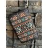 Image 1 : Montana West dark brown/multi color design wallet messenger with 3 small western concho. Single long