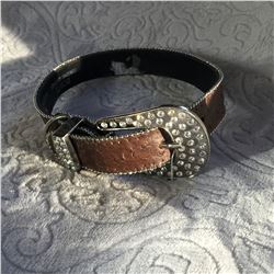 BROWN LEATHER COLLAR /LEATHER/23" LONG/SIZE LARGE