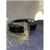 Image 1 : BLACK HAIR ON HIDE LEATHER COLLAR /LEATHER/23" LONG/SIZE LARGE