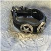 Image 1 : BLACK STAR CONCHO LEATHERDESIGN DOG COLLAR/SIZE SMALL 12"