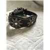 Image 1 : BLACK STAR CONCHO LEATHERDESIGN DOG COLLAR/SIZE SMALL 12"