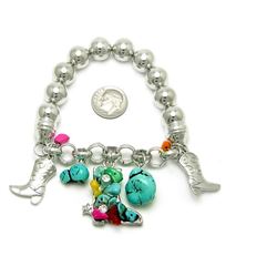 Cowboy boot charm bracelet