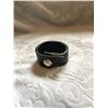 Image 1 : BLACK LEATHER SNAP BRACELET/SIZE SMALL