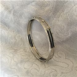 BLACK AND SILVER BRACELET/BANGLE