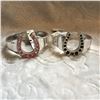 Image 1 : PINK STONE HORSEHOE BRACELT**SCRATCHED-BLACK STONE HORSEHOE BRACELET**MISSING A STONE